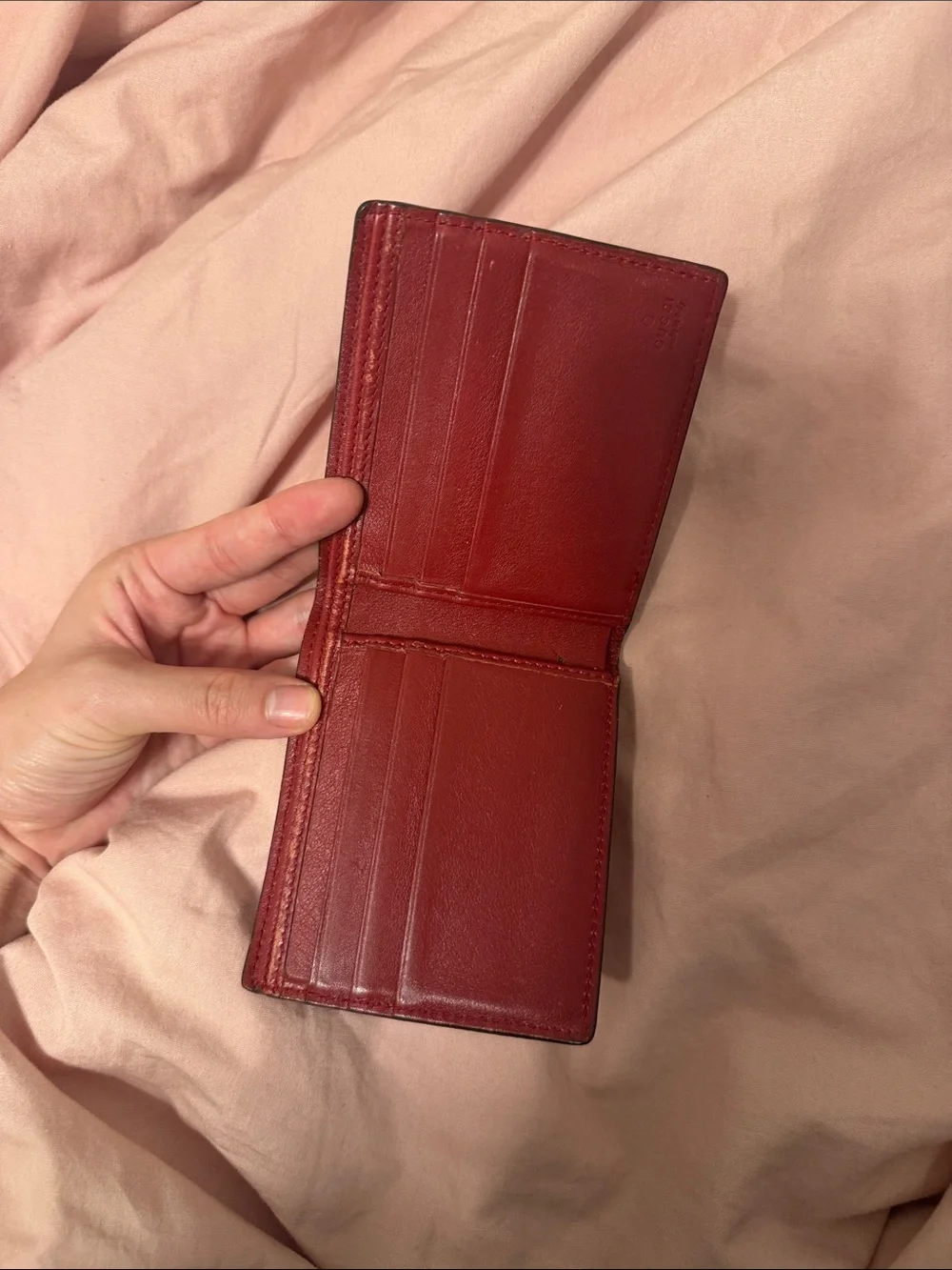 Gucci Red Embossed Leather Wallet